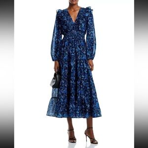 Aqua Blue Floral Maxi Dress